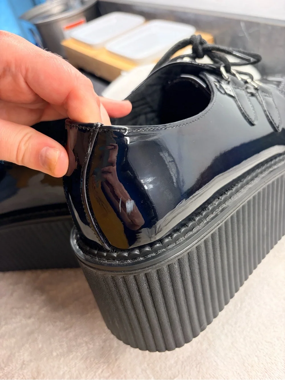 T.U.K. Footwear black patent Viva Mondo creepers men’s 12